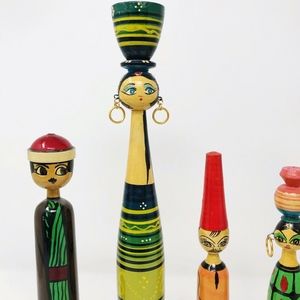 vintage wooden peg dolls